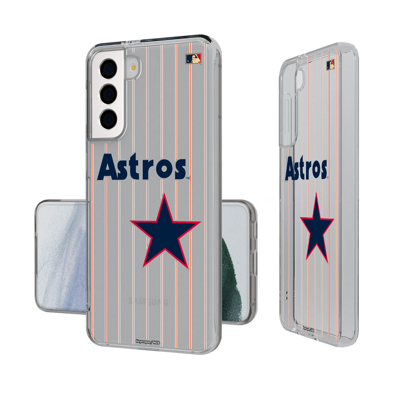 Houston Astros 1975-1981 - Cooperstown Collection Pinstripe Galaxy Clear Phone Case