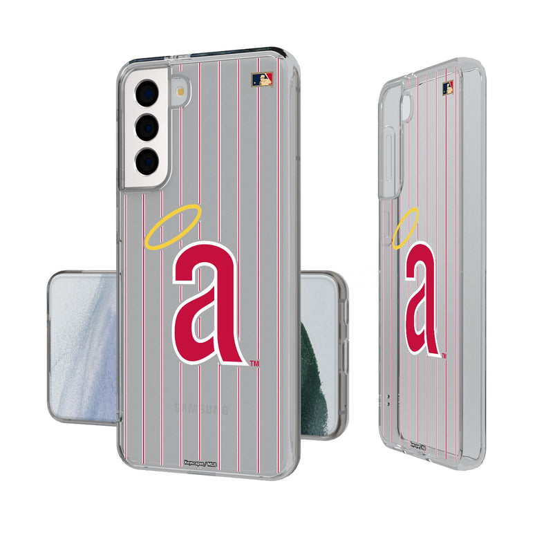 LA Angels 1971 - Cooperstown Collection Pinstripe Galaxy Clear Phone Case