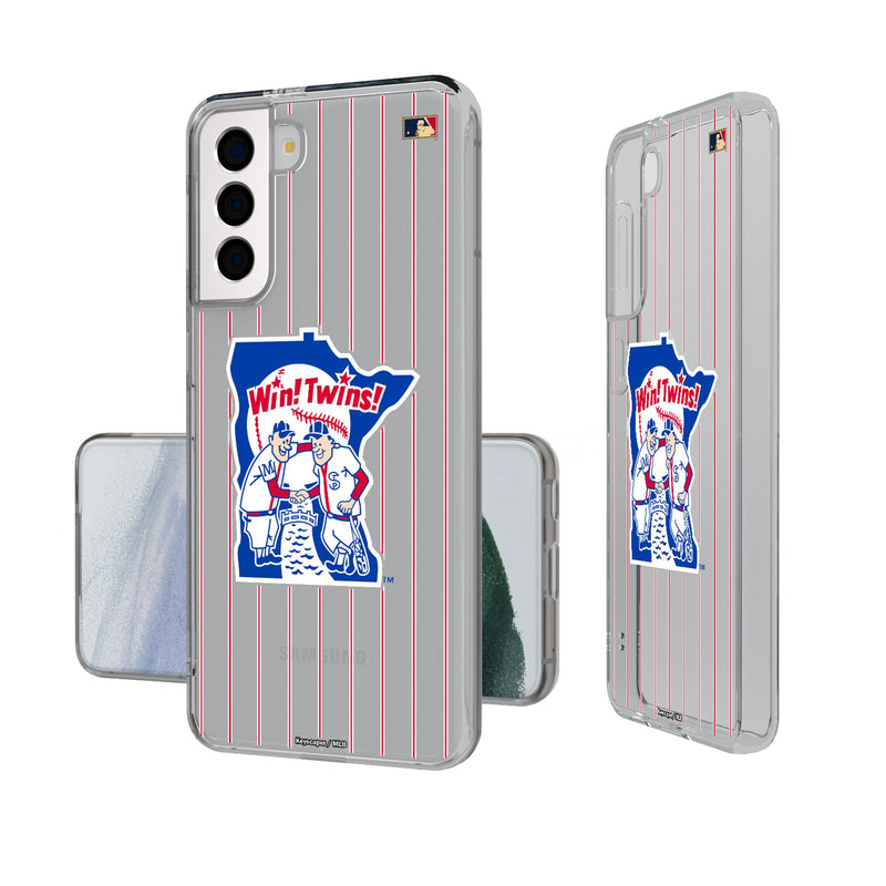 Minnesota Twins 1976-1986 - Cooperstown Collection Pinstripe Galaxy Clear Phone Case