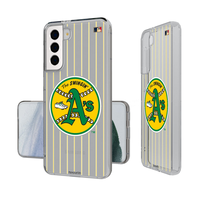 Oakland As 1971-1981 - Cooperstown Collection Pinstripe Galaxy Clear Phone Case