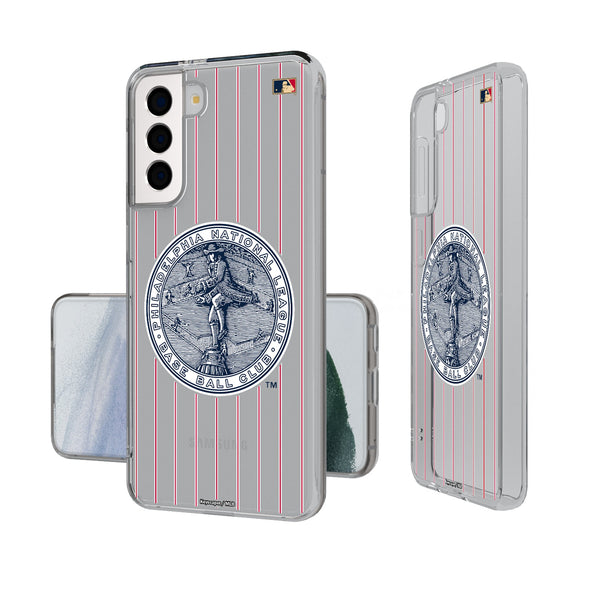 Philadelphia Phillies 1915-1943 - Cooperstown Collection Pinstripe Galaxy Clear Phone Case