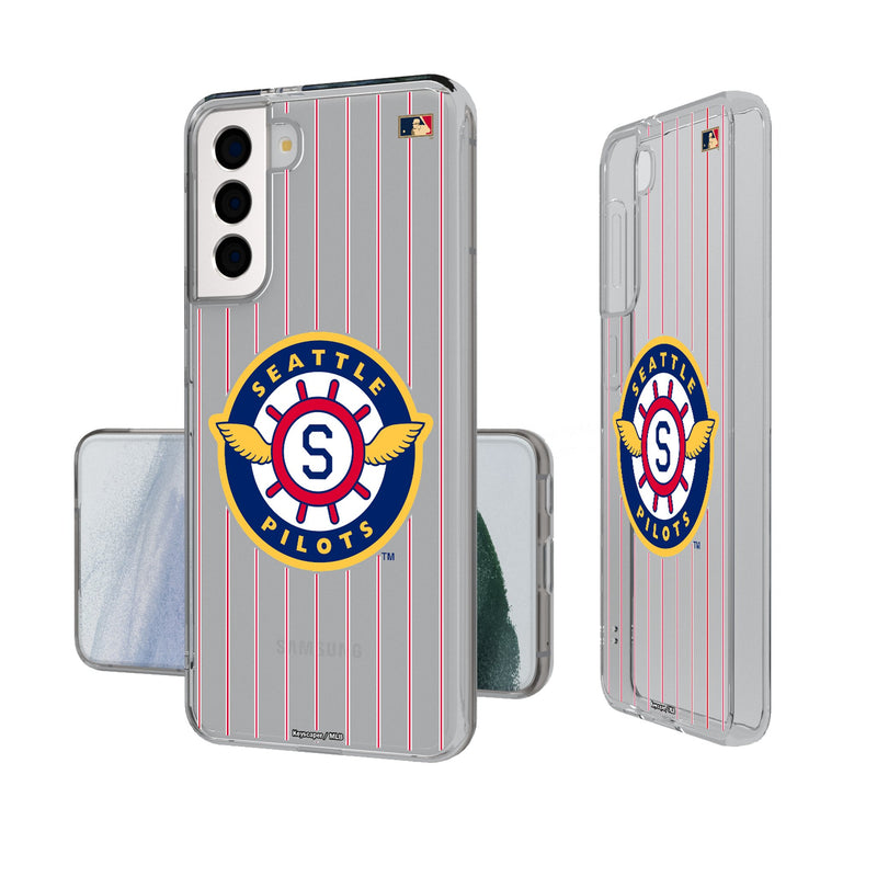 Seattle Pilots 1969 - Cooperstown Collection Pinstripe Galaxy Clear Phone Case