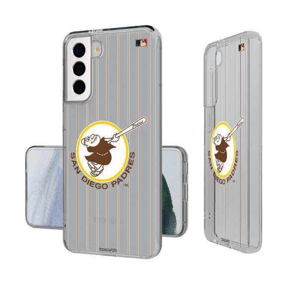 San Diego Padres 1969-1984 - Cooperstown Collection Pinstripe Galaxy Clear Phone Case