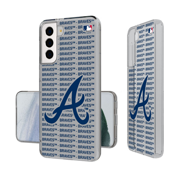 Atlanta Braves Text Backdrop Galaxy Clear Phone Case