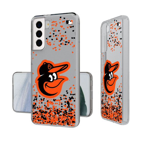 Baltimore Orioles Confetti Galaxy Clear Phone Case