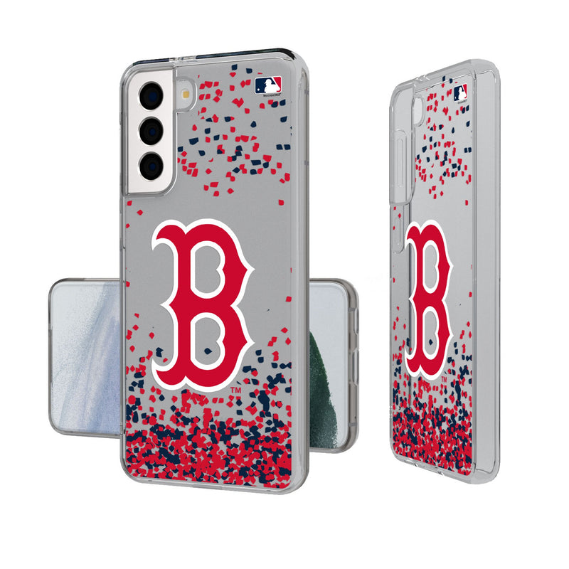 Boston Red Sox Confetti Galaxy Clear Phone Case