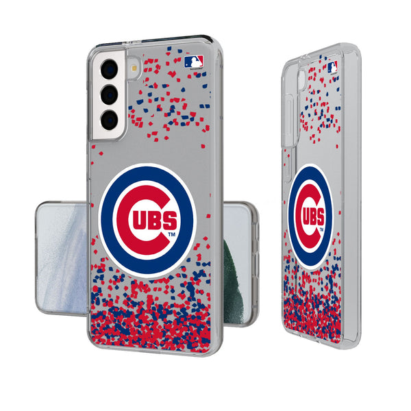 Chicago Cubs Confetti Galaxy Clear Phone Case