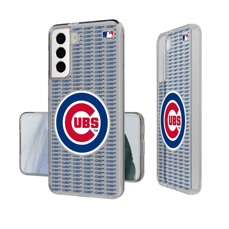 Chicago Cubs Text Backdrop Galaxy Clear Phone Case