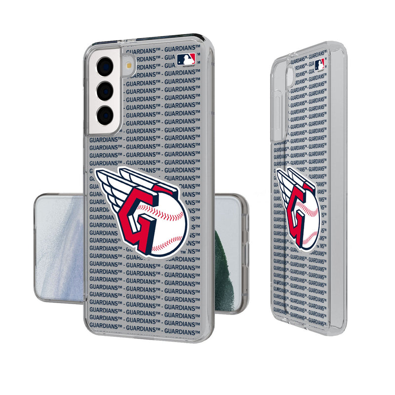 Cleveland Guardians Text Backdrop Galaxy Clear Phone Case