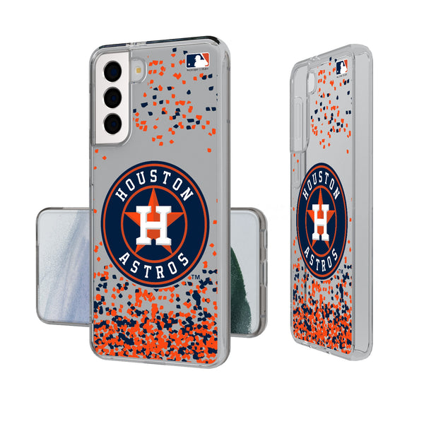 Houston Astros Confetti Galaxy Clear Phone Case