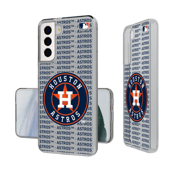 Houston Astros Text Backdrop Galaxy Clear Phone Case