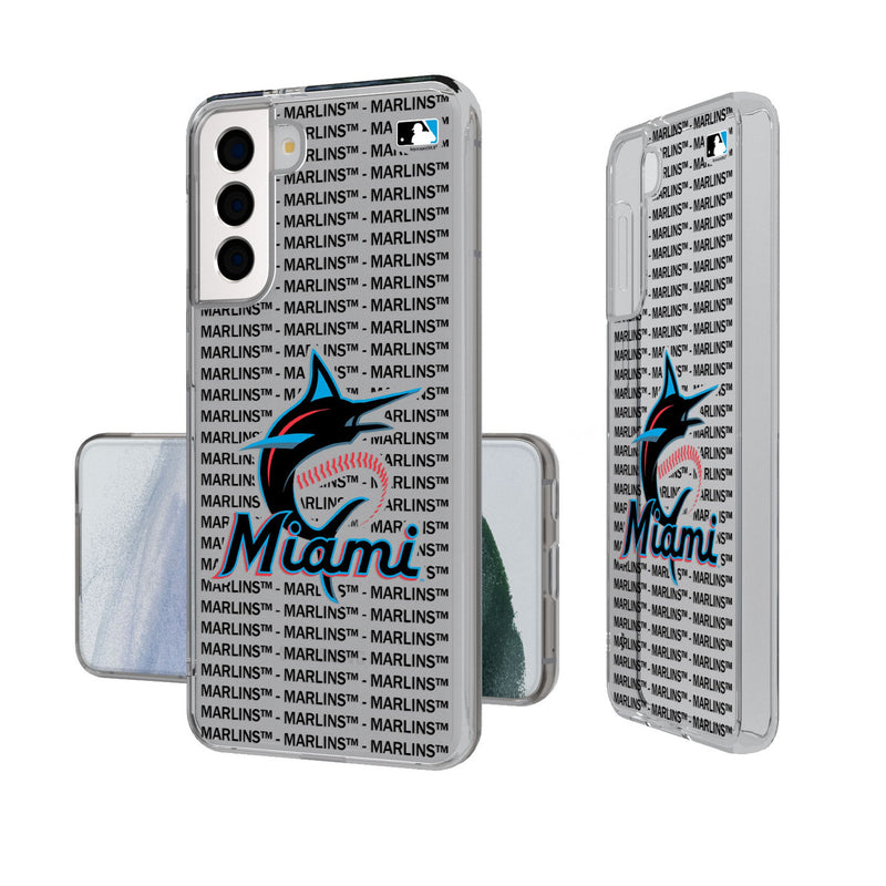 Miami Marlins Text Backdrop Galaxy Clear Phone Case