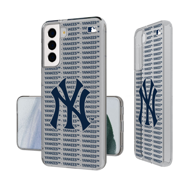 New York Yankees Text Backdrop Galaxy Clear Phone Case