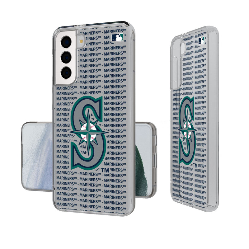 Seattle Mariners Text Backdrop Galaxy Clear Phone Case