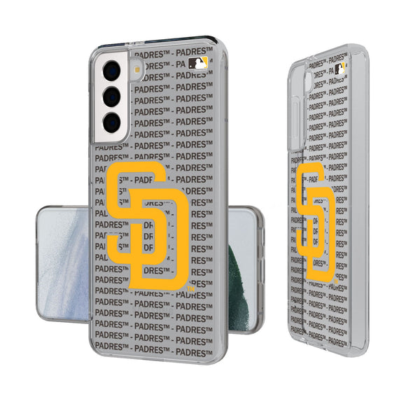 San Diego Padres Text Backdrop Galaxy Clear Phone Case