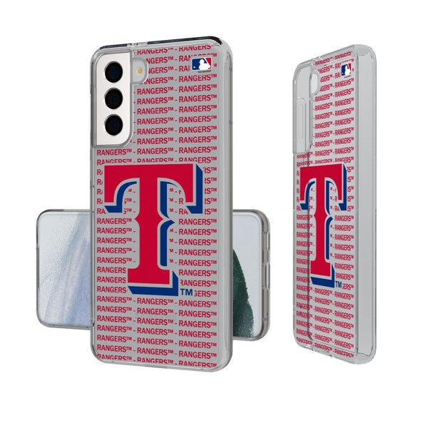 Texas Rangers Text Backdrop Galaxy Clear Phone Case