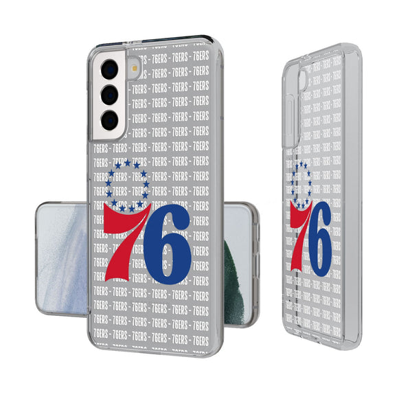 Philadelphia 76ers Text Backdrop Galaxy Clear Phone Case