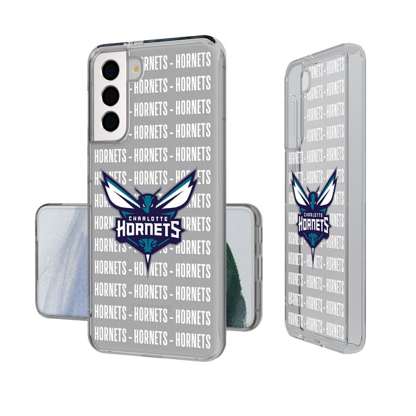 Charlotte Hornets Text Backdrop Galaxy Clear Phone Case