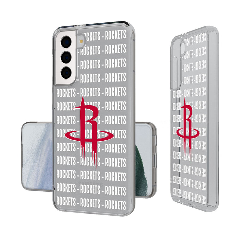 Houston Rockets Text Backdrop Galaxy Clear Phone Case