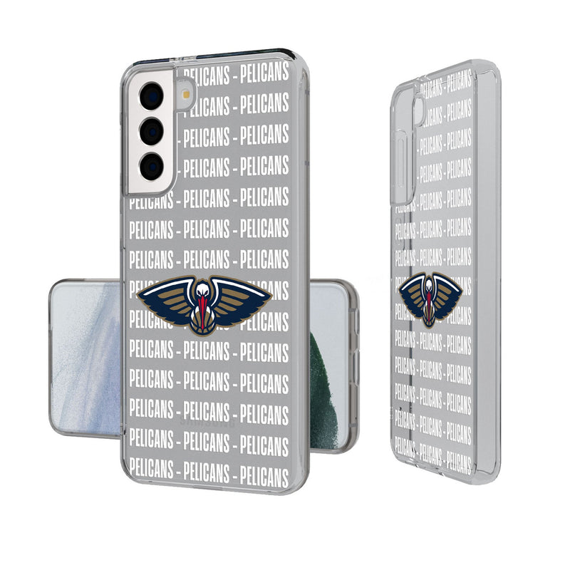 New Orleans Pelicans Text Backdrop Galaxy Clear Phone Case