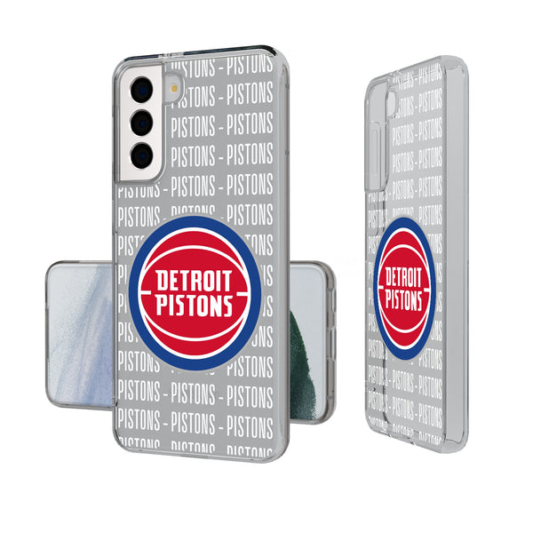 Detroit Pistons Text Backdrop Galaxy Clear Phone Case