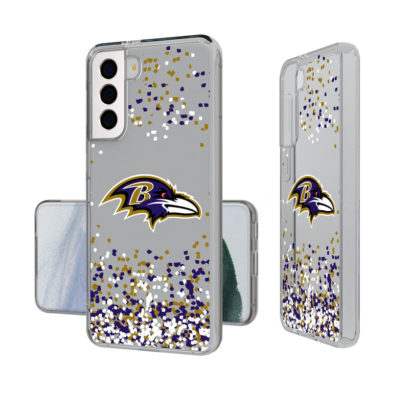 Baltimore Ravens Confetti Galaxy Clear Phone Case