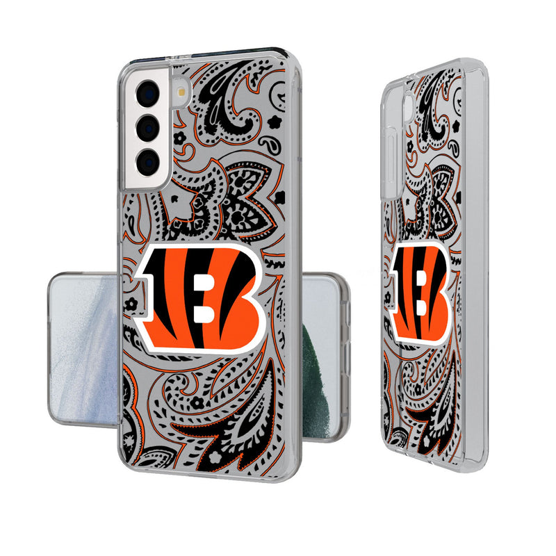 Cincinnati Bengals Paisley Galaxy Clear Phone Case