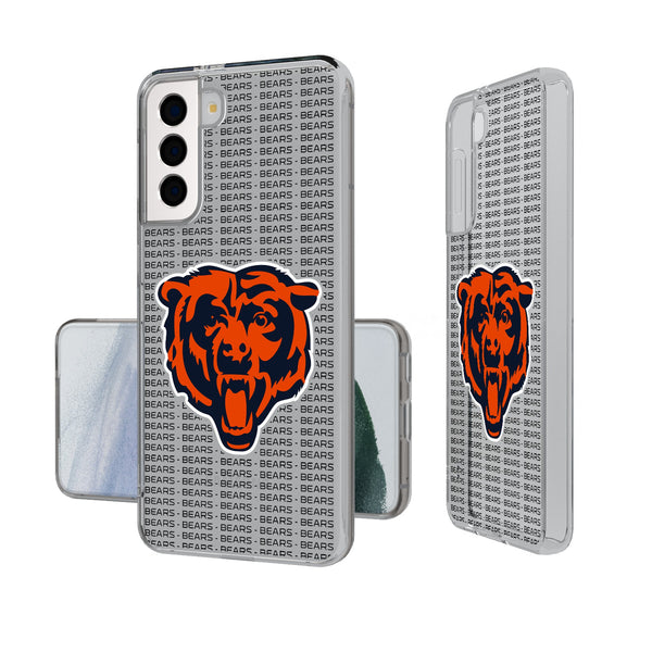 Chicago Bears Text Backdrop Galaxy Clear Phone Case