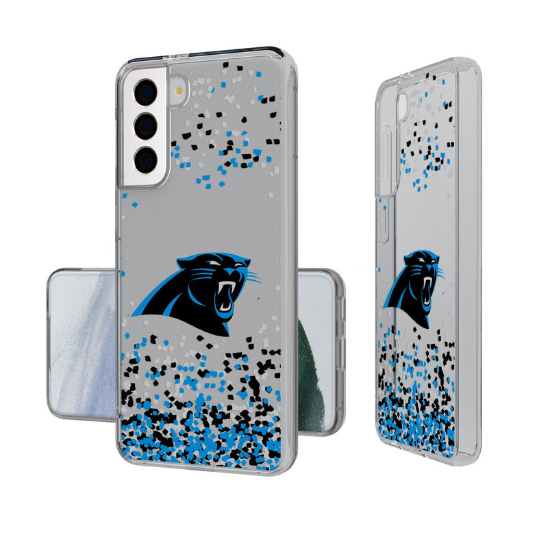 Carolina Panthers Confetti Galaxy Clear Phone Case