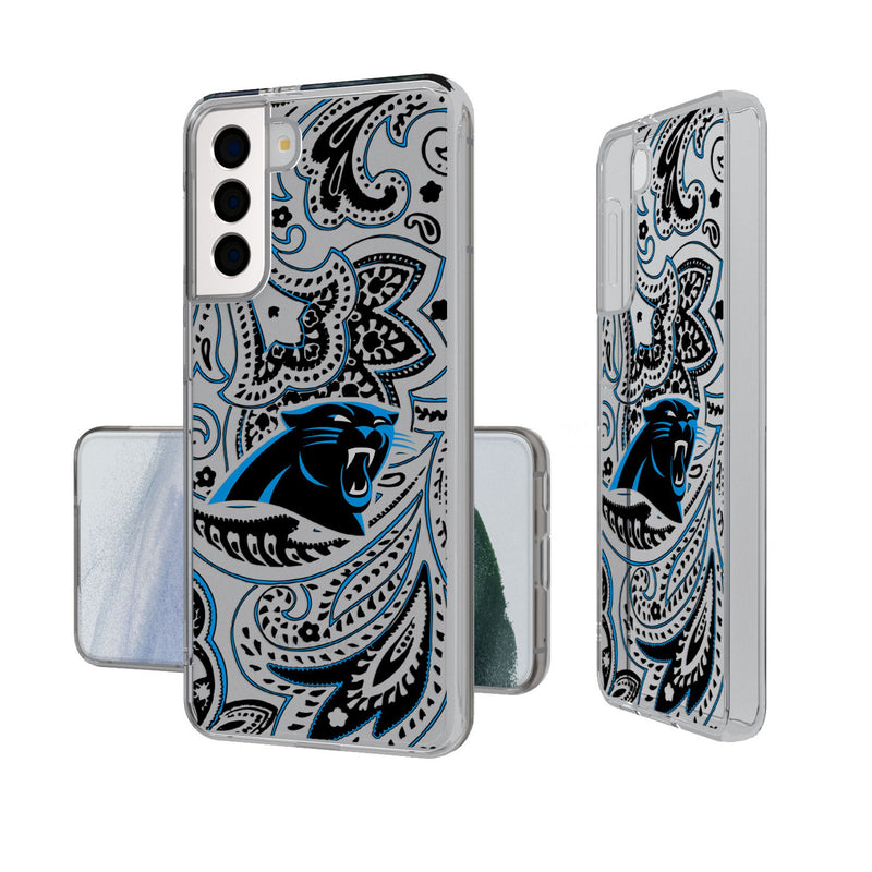 Carolina Panthers Paisley Galaxy Clear Phone Case