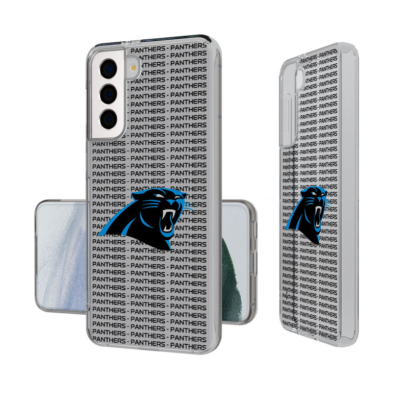 Carolina Panthers Text Backdrop Galaxy Clear Phone Case