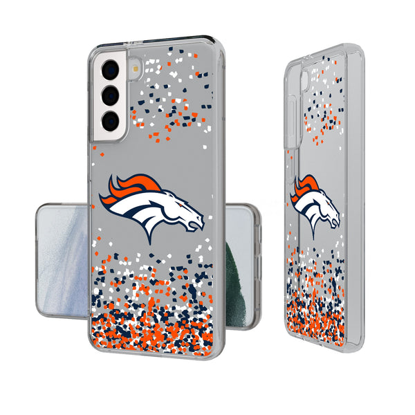 Denver Broncos Confetti Galaxy Clear Phone Case