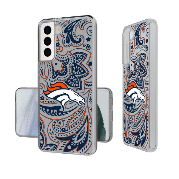 Denver Broncos Paisley Galaxy Clear Phone Case