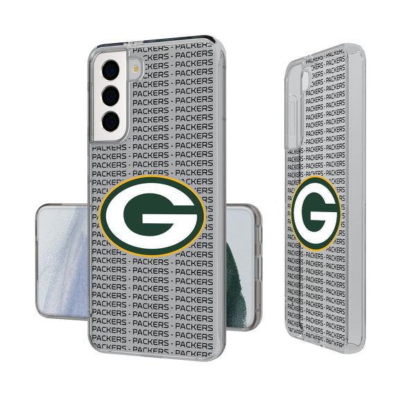 Green Bay Packers Text Backdrop Galaxy Clear Phone Case