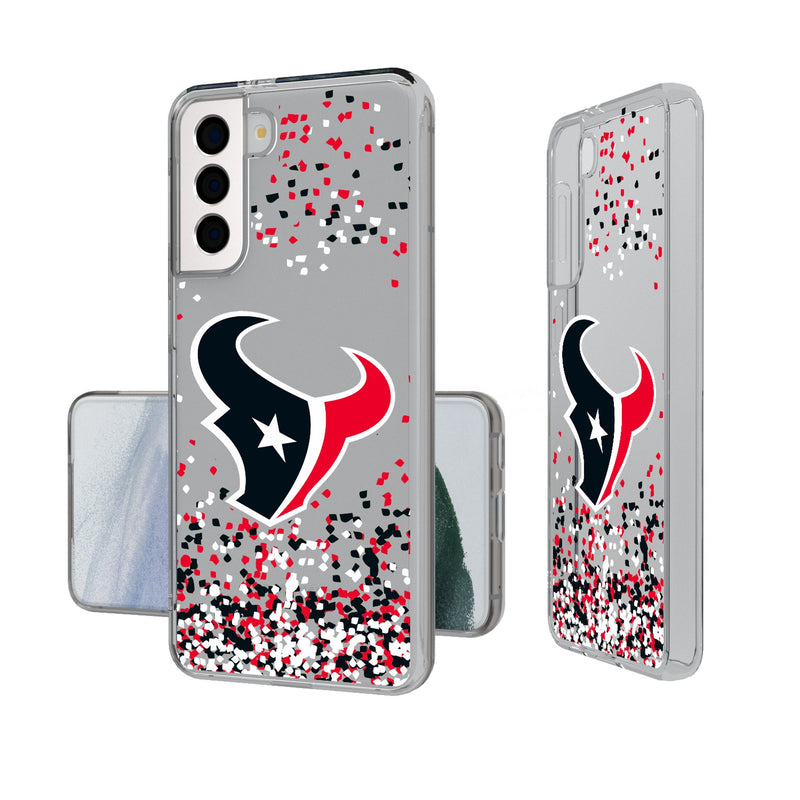 Houston Texans Confetti Galaxy Clear Phone Case