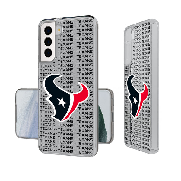 Houston Texans Text Backdrop Galaxy Clear Phone Case