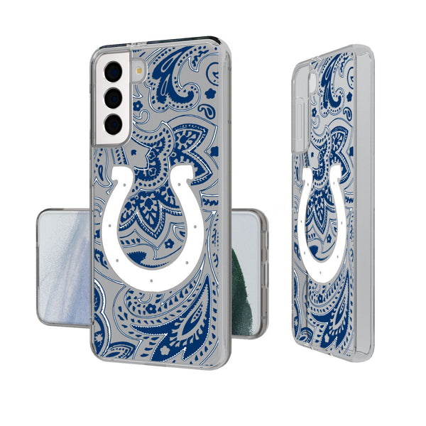 Indianapolis Colts Paisley Galaxy Clear Phone Case