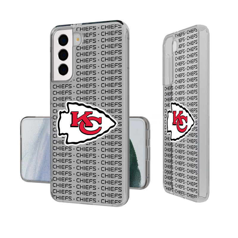 Kansas City Chiefs Text Backdrop Galaxy Clear Phone Case