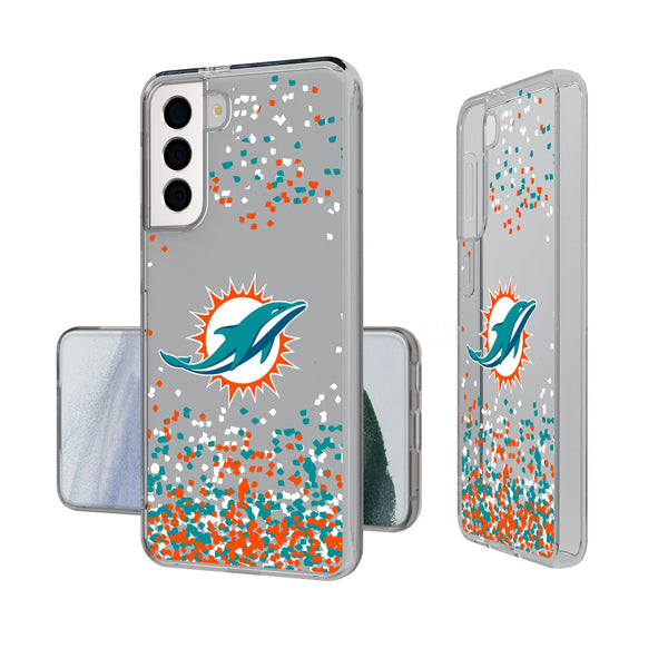 Miami Dolphins Confetti Galaxy Clear Phone Case