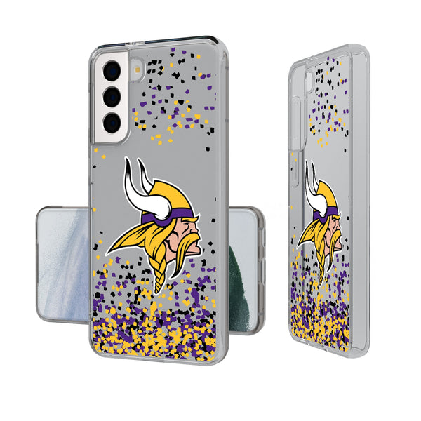 Minnesota Vikings Confetti Galaxy Clear Phone Case