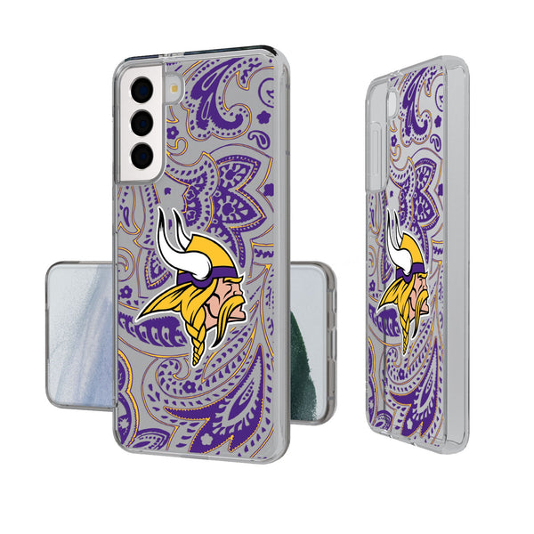 Minnesota Vikings Paisley Galaxy Clear Phone Case