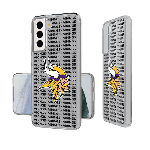 Minnesota Vikings Text Backdrop Galaxy Clear Phone Case