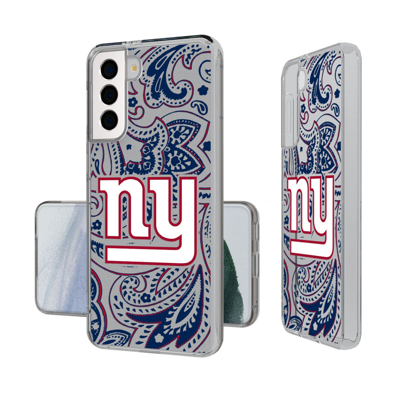 New York Giants Paisley Galaxy Clear Phone Case