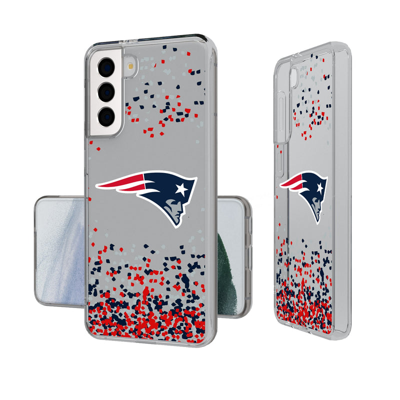 New England Patriots Confetti Galaxy Clear Phone Case