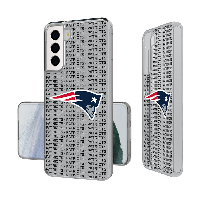 New England Patriots Text Backdrop Galaxy Clear Phone Case