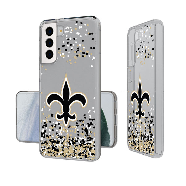 New Orleans Saints Confetti Galaxy Clear Phone Case