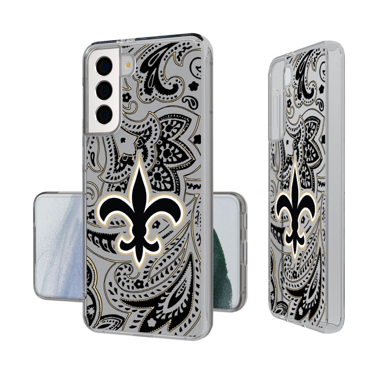 New Orleans Saints Paisley Galaxy Clear Phone Case