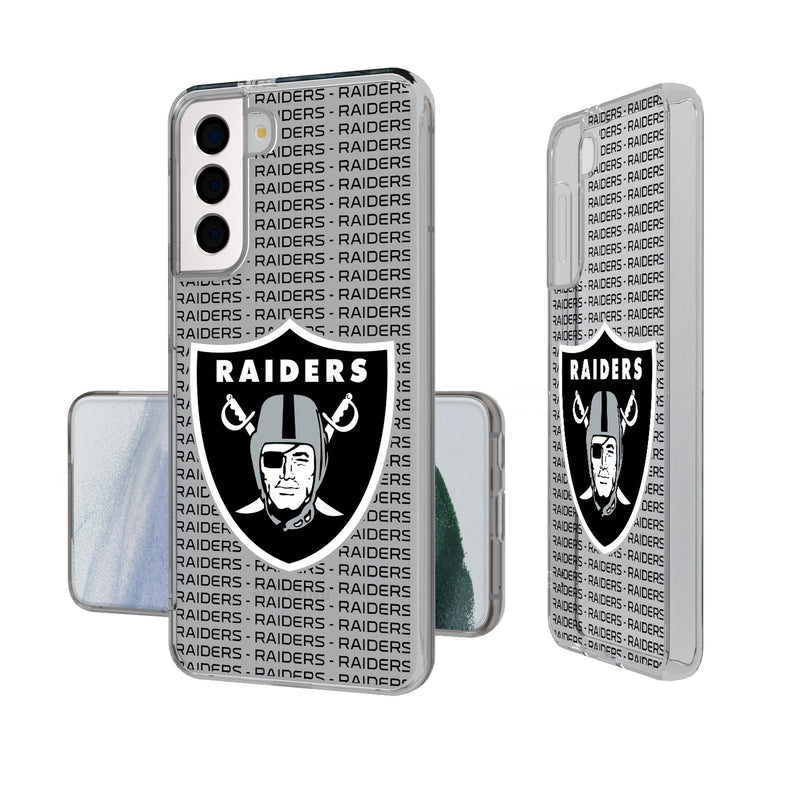 Las Vegas Raiders Text Backdrop Galaxy Clear Phone Case