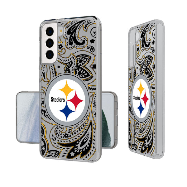 Pittsburgh Steelers Paisley Galaxy Clear Phone Case