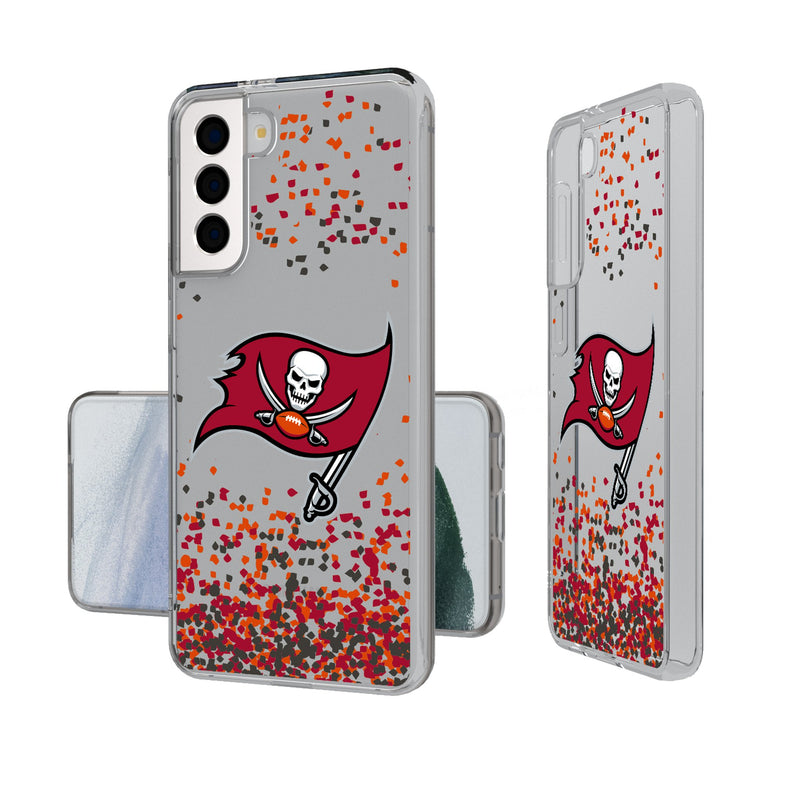 Tampa Bay Buccaneers Confetti Galaxy Clear Phone Case